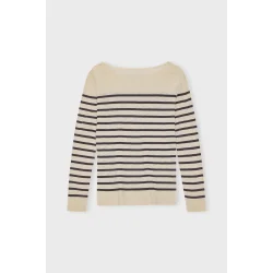 Moshi Moshi Mind - Bluse Clear Tee Stripe - Ecru