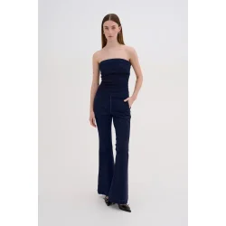 My Essential Wardrobe - Jeans Ayo MW High Boootcut - Dark Blue Un-Wash