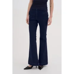My Essential Wardrobe - Jeans Ayo MW High Boootcut - Dark Blue Un-Wash