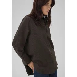 My Essential Wardrobe - Skjorte - Vitta - Espresso W. stripe