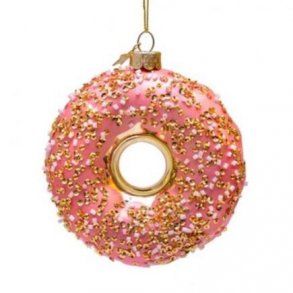 Vondels - Julekugle Donut Gold/Pink H11cm