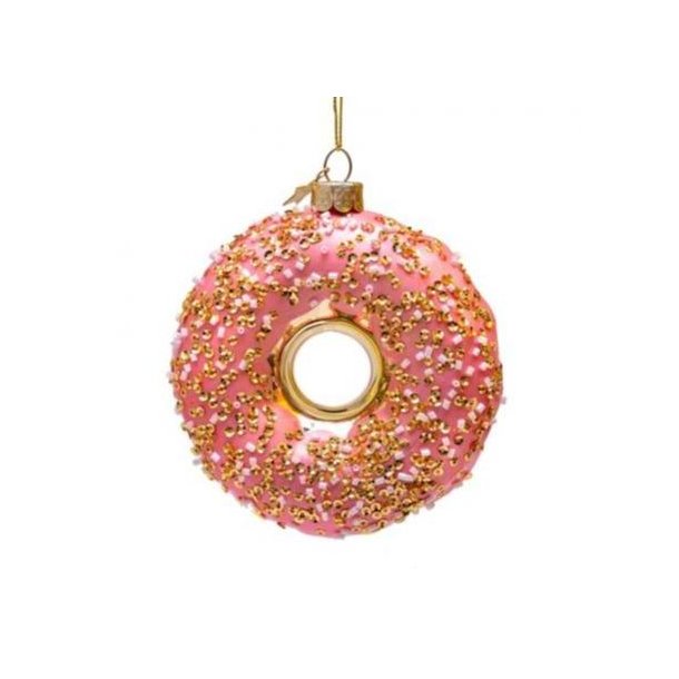 Vondels - Julekugle Donut Gold/Pink H11cm