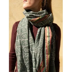 Craft Sisters - T�rkl�de Bagru scarf 228 - Dusty Green