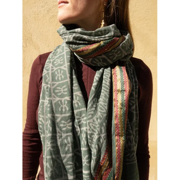 Craft Sisters - T�rkl�de Bagru scarf 228 - Dusty Green