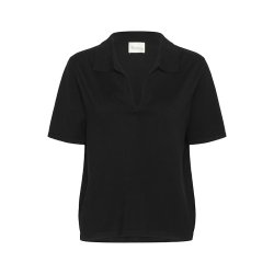 My Essential Wardrobe - Sinna Knit Polo - Black