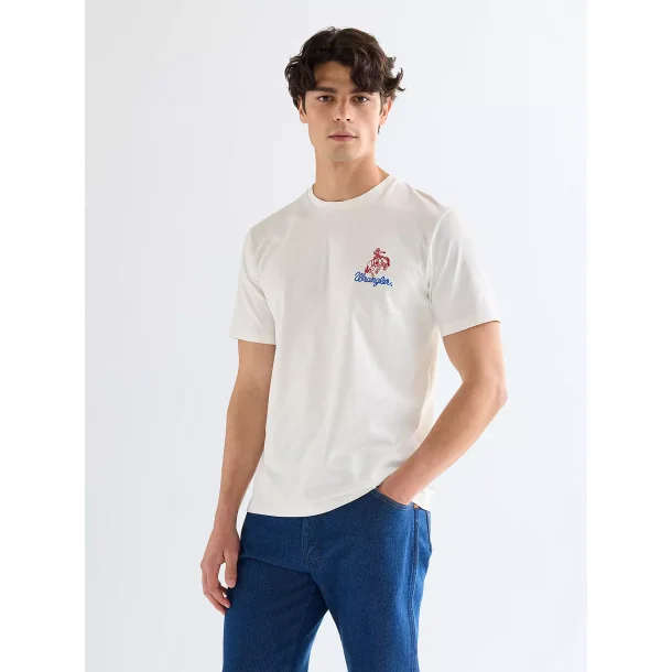 Wrangler - T-Shirt - Embrodery Tee - Worn White