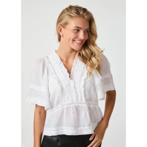 Neo Noir - Bluse - Evienne S Voile Top - White 