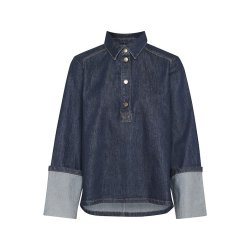 My Essential Wardrobe - Skjorte AbinaMW 139 Boxy LS Blouse - Dark Blue