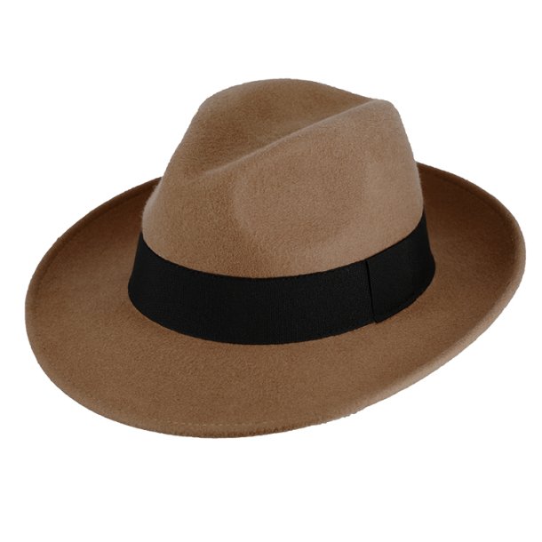 Fiebig - Woolfelt hat - Fedora - Waterproof and Crushable - Camel