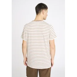  Rester�ds - T-Shirt - Bamboo Stripe Tee - Brown