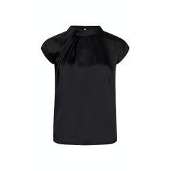 Neo Noir - Bluse - Fleur Drapy Satin Blouse - Black