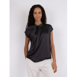 Neo Noir - Bluse - Fleur Drapy Satin Blouse - Black