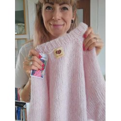 Coffee Beanies - Ida Short sleeved  Fluffy Alpaca - Pink/Lyserd