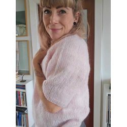 Coffee Beanies - Ida Short sleeved  Fluffy Alpaca - Pink/Lyserd