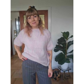 Coffee Beanies - Ida Short sleeved  Fluffy Alpaca - Pink/Lyserd