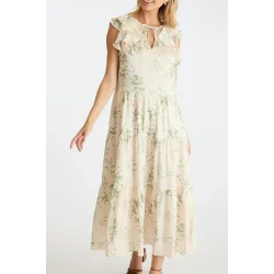 Neo Noir - Kjole Messina flower field Dress - Off white