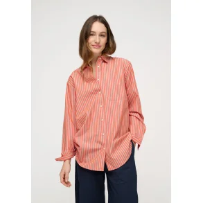 Moshi Moshi Mind - Skjorte - Gaia Shirt Stripe - Sunset Orange