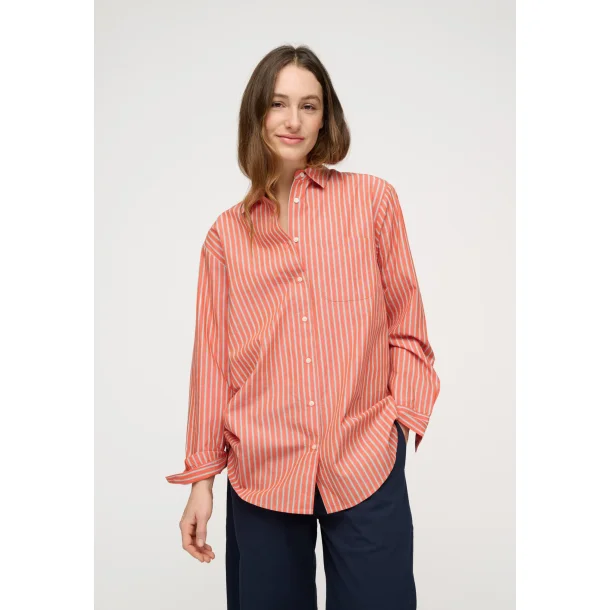 Moshi Moshi Mind - Skjorte - Gaia Shirt Stripe - Sunset Orange