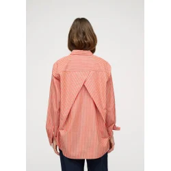 Moshi Moshi Mind - Skjorte - Gaia Shirt Stripe - Sunset Orange