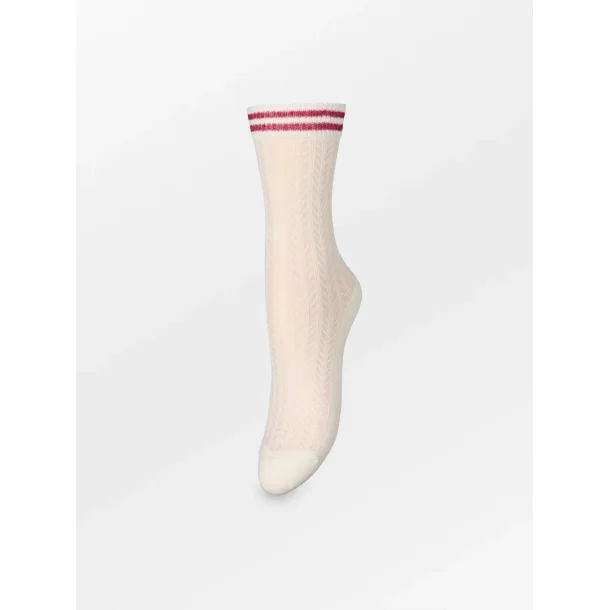 Becks�ndergaard - Str�mper - Zilla Sporty - White/ Claret Red