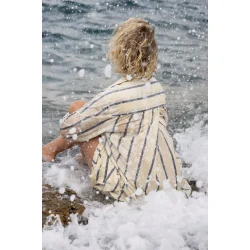 Moshi Moshi Mind - Wake Shorts Stripe - Ecru Blue Moonless