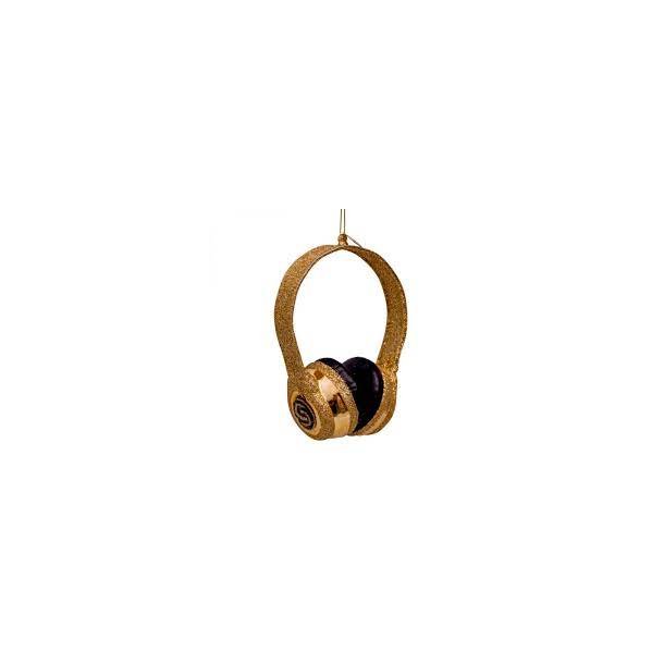 Vondels - Julekugle  Headset - Gold Glitter H12cm