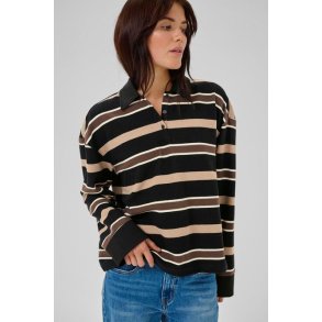 My Essential Wardrobe - Bluse -Salina Polo Blouse - Black Brown