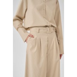 My Essential Wardrobe - Bukser - Vitta High Wide Pant - Brown Rice W. Stripe