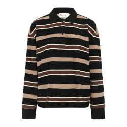 My Essential Wardrobe - Bluse -Salina Polo Blouse - Black Brown