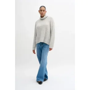 My Essential Wardrobe - The Knit Rollneck - Light Grey Melange