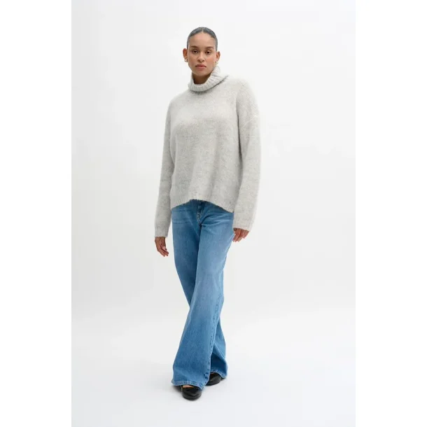 My Essential Wardrobe - The Knit Rollneck - Light Grey Melange