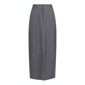 Neo Noir - Nederdel - Leland Pinstripe Skirt - Grey Melange