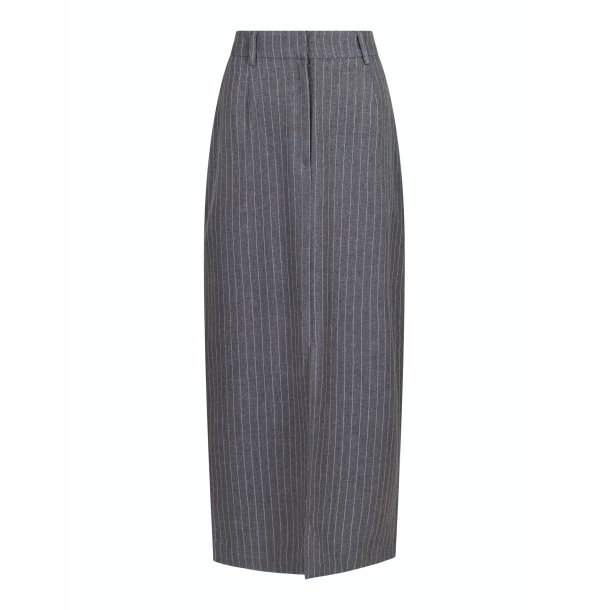 Neo Noir - Nederdel - Leland Pinstripe Skirt - Grey Melange