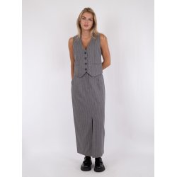 Neo Noir - Nederdel - Leland Pinstripe Skirt - Grey Melange
