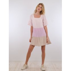 Neo Noir - Kjole - Mallory Gauze Block Dress, Rose