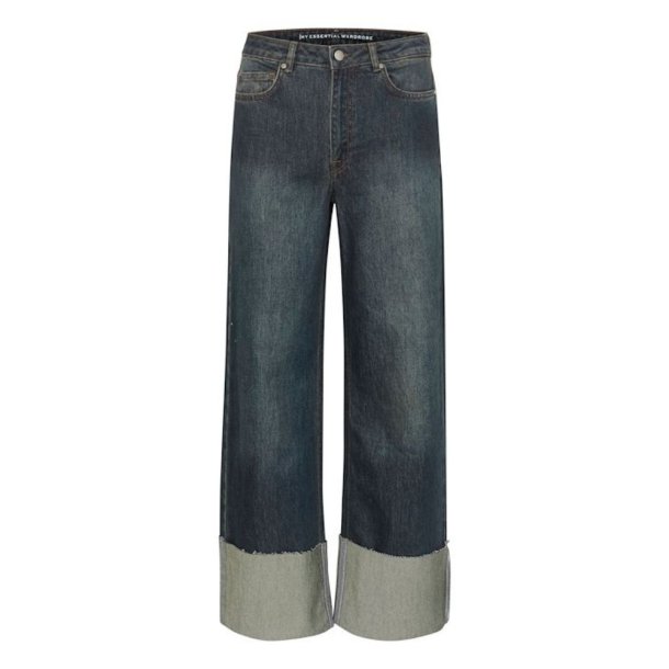 My Essential Wardrobe - Jeans DalviMW High Wide - Dark Blue Dirty Wash