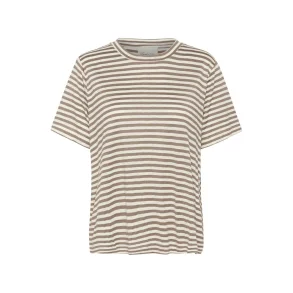 My Essential Wardrobe - Lisa Striped Tee - Major Brown