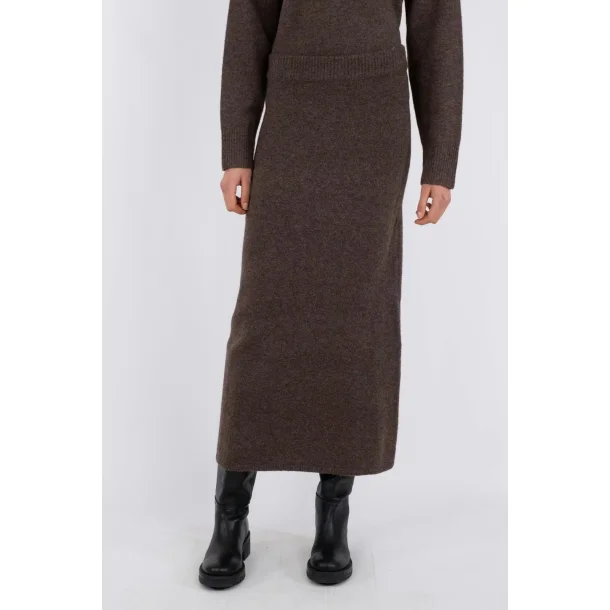 Neo Noir - Nederdel Ashanti Knit - Brown Melange