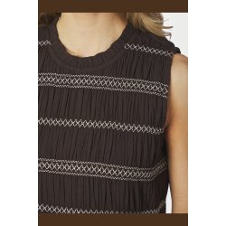 Neo Noir - Atika Deco Smock Dress - Dark Brown