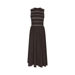Neo Noir - Atika Deco Smock Dress - Dark Brown