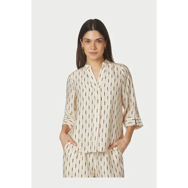 Neo Noir - Camile Print Blouse - Creme