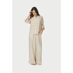 Neo Noir - Camile Print Blouse - Creme