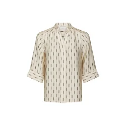 Neo Noir - Camile Print Blouse - Creme