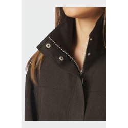 Neo Noir - Jakke Felicity Zip Blouse - Dark Brown