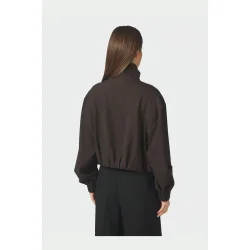 Neo Noir - Jakke Felicity Zip Blouse - Dark Brown