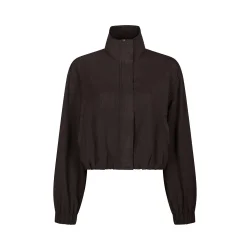 Neo Noir - Jakke Felicity Zip Blouse - Dark Brown