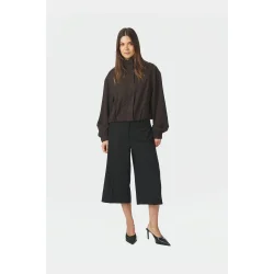 Neo Noir - Jakke Felicity Zip Blouse - Dark Brown