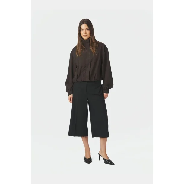 Neo Noir - Jakke Felicity Zip Blouse - Dark Brown