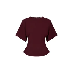 Neo Noir - Miriel Drape Blouse - Plum