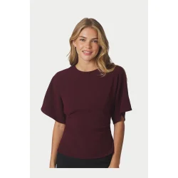 Neo Noir - Miriel Drape Blouse - Plum